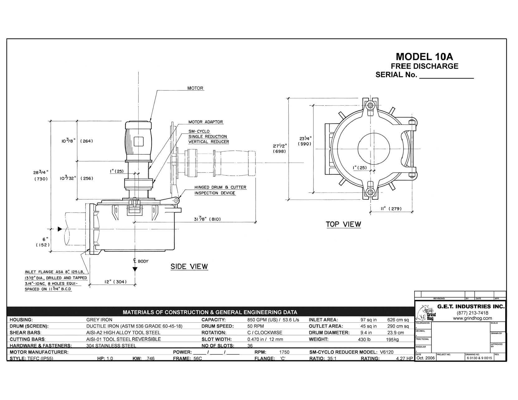 Model 10A Standard Mechanical Detail