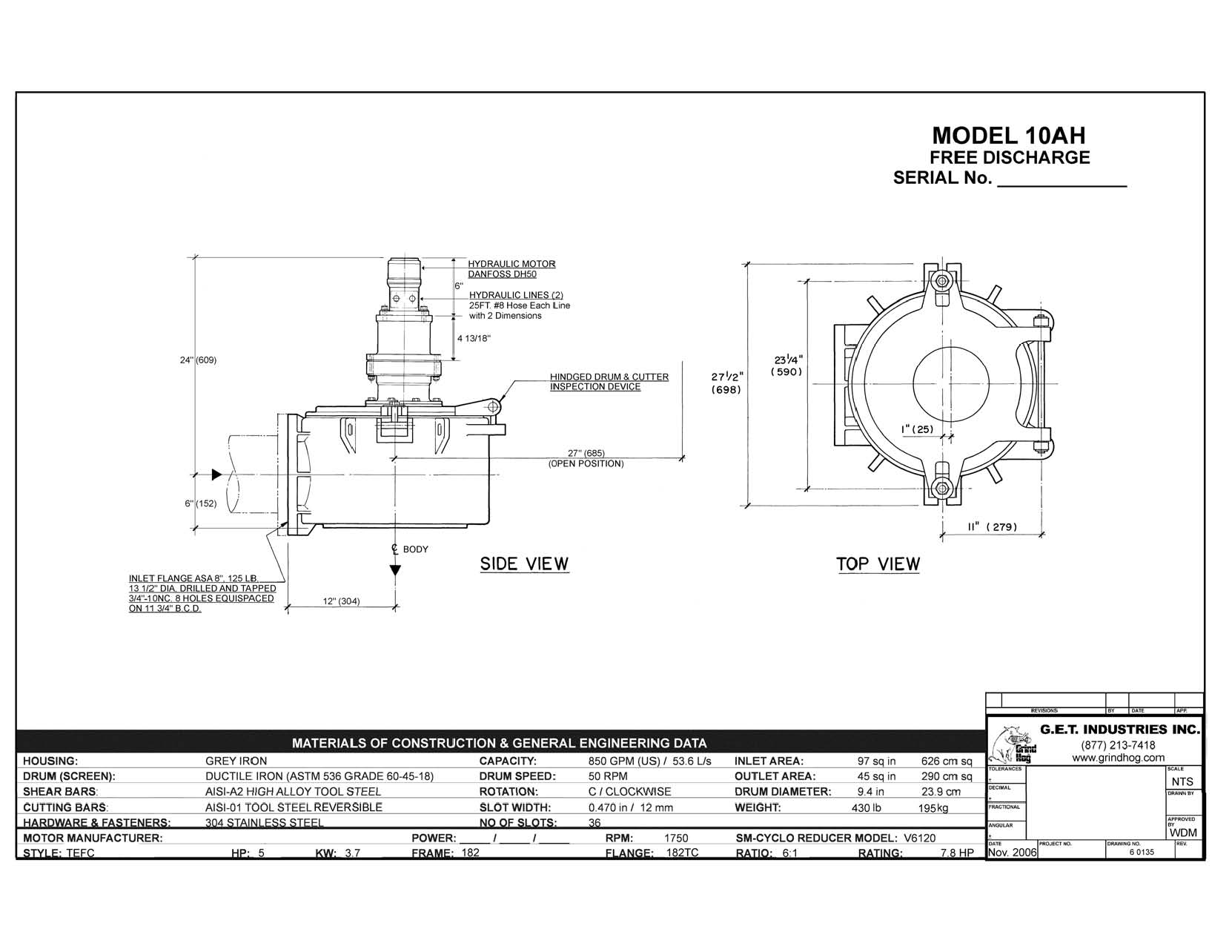 Model 10AH Hydraulic Mechanical Detail