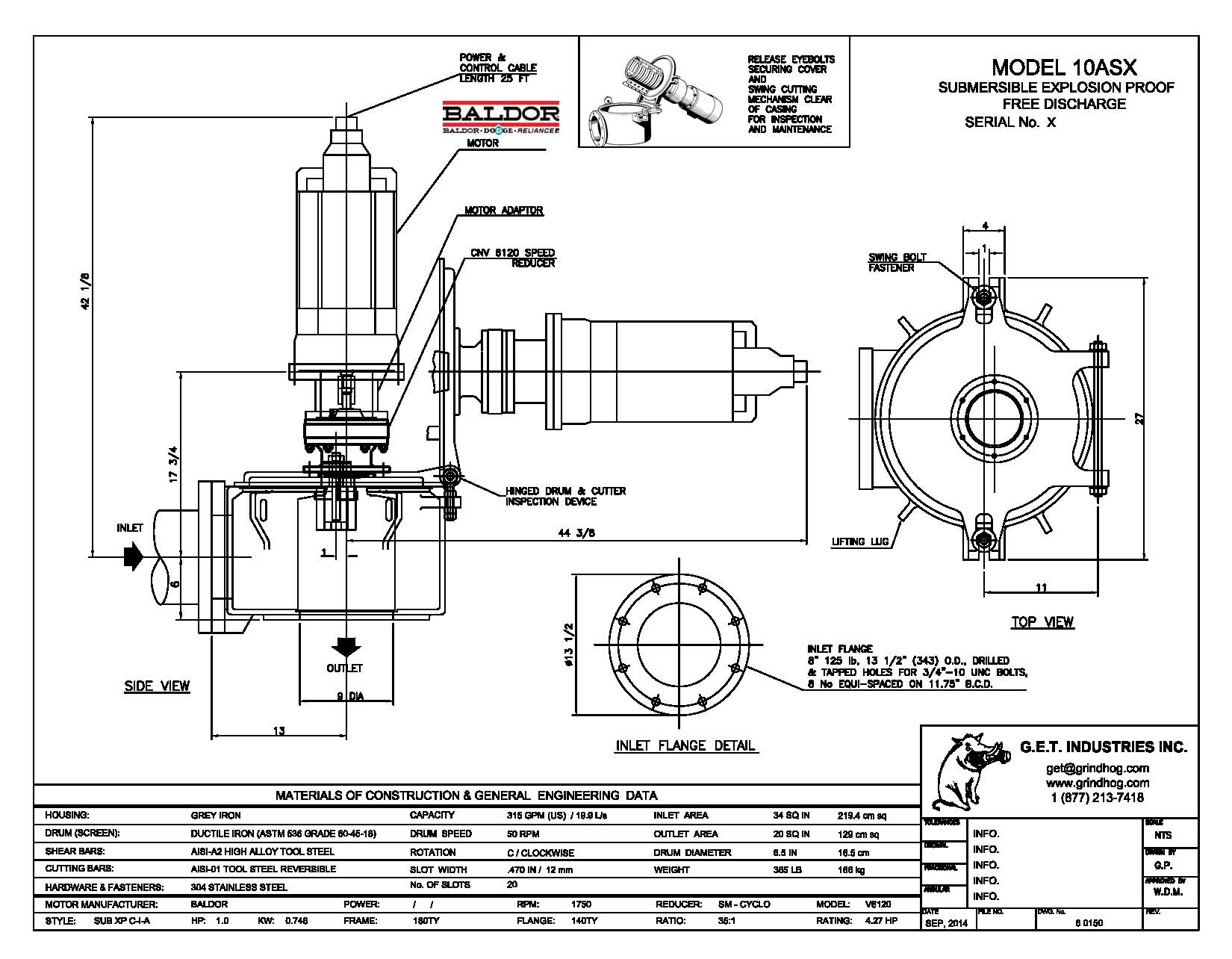 Model 10ASX Submersible SX Mechanical Detail