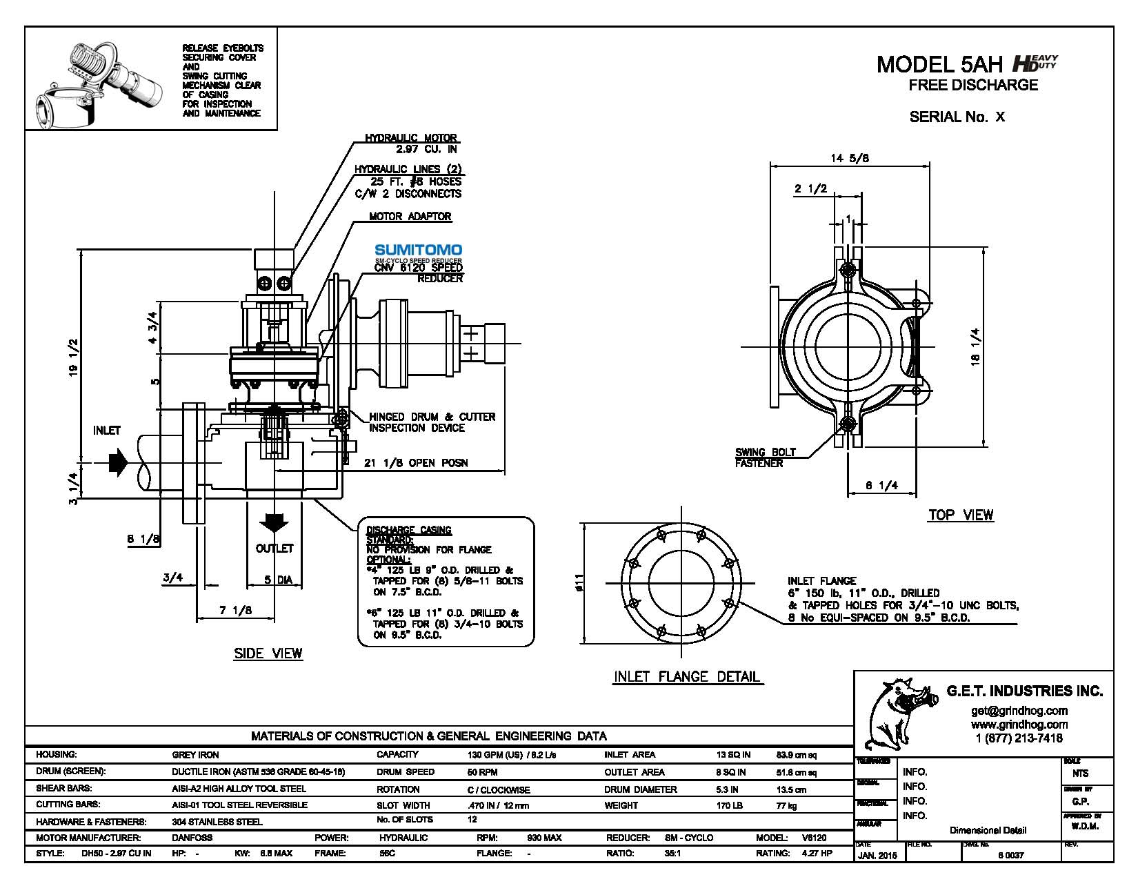 Model 5AH Hydraulic Drive Mechanical Detail