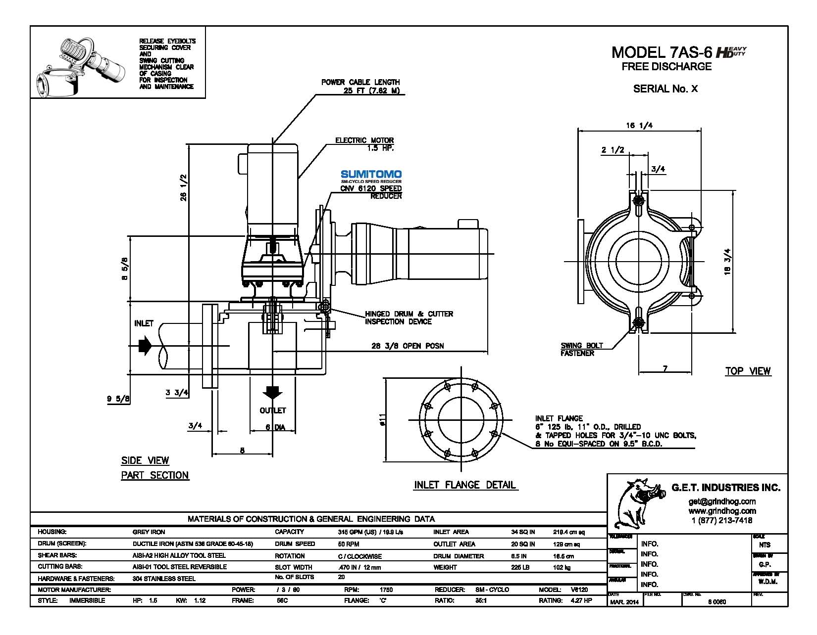 Model 7AS-6 Immersible Mechanical Detail
