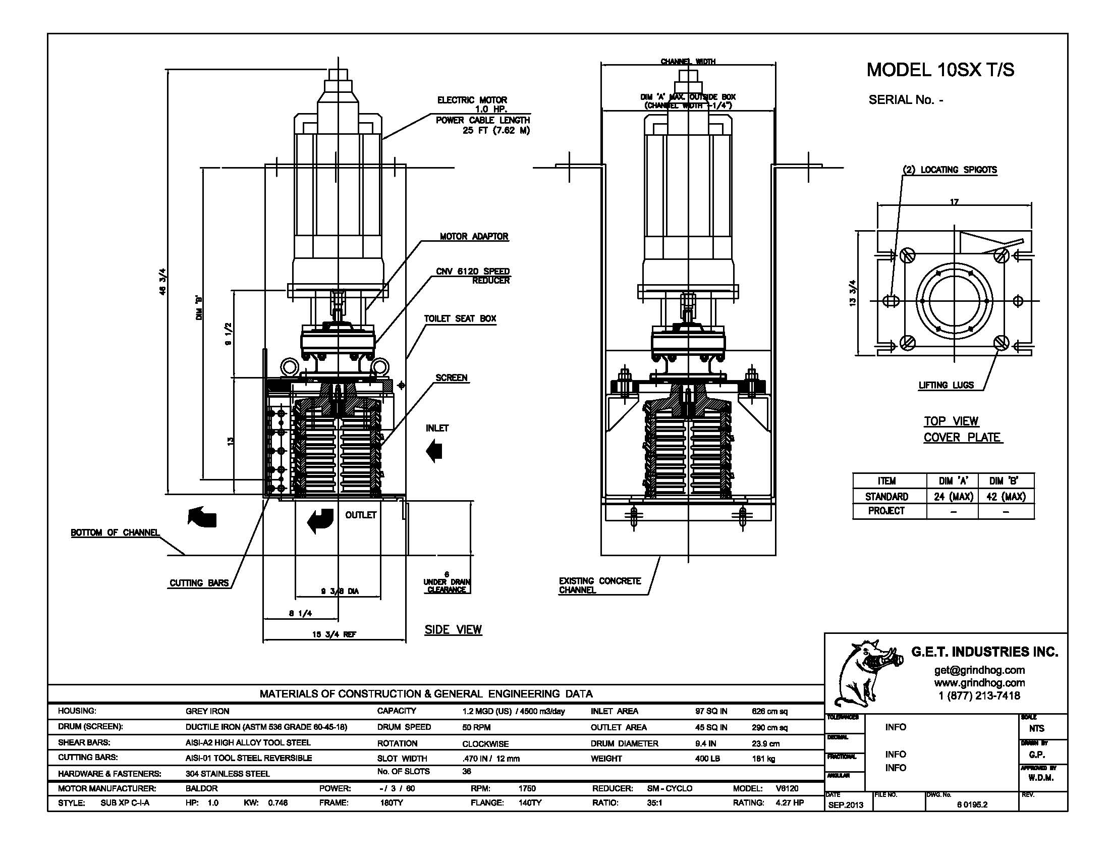 Model 10SX T/S Submersible SX Mechanical Detail