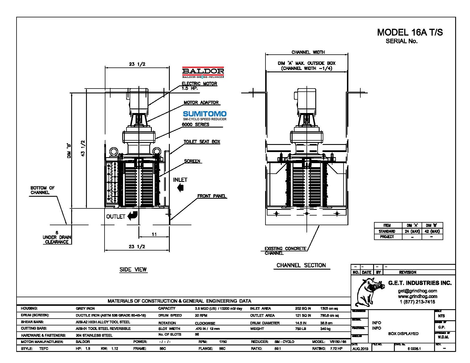 Model 16A T/S Standard Mechanical Detail