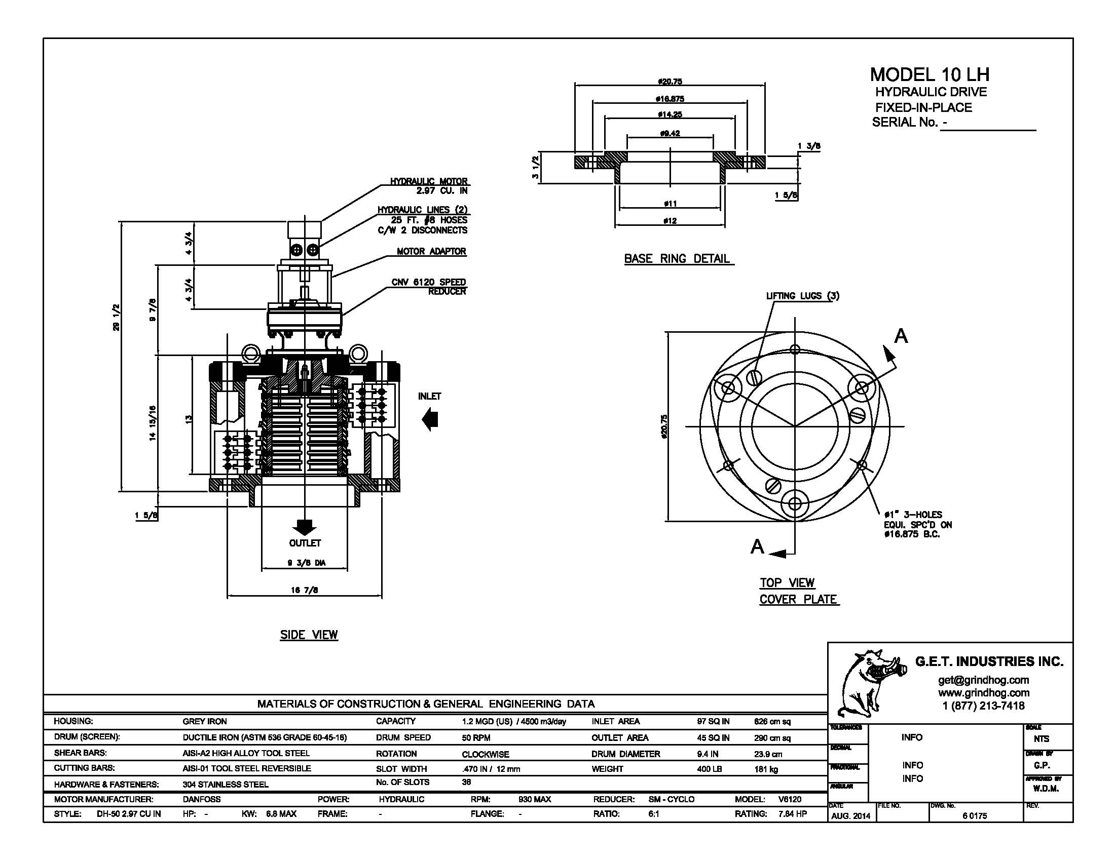 Model 10LH Hydraulic Mechanical Detail