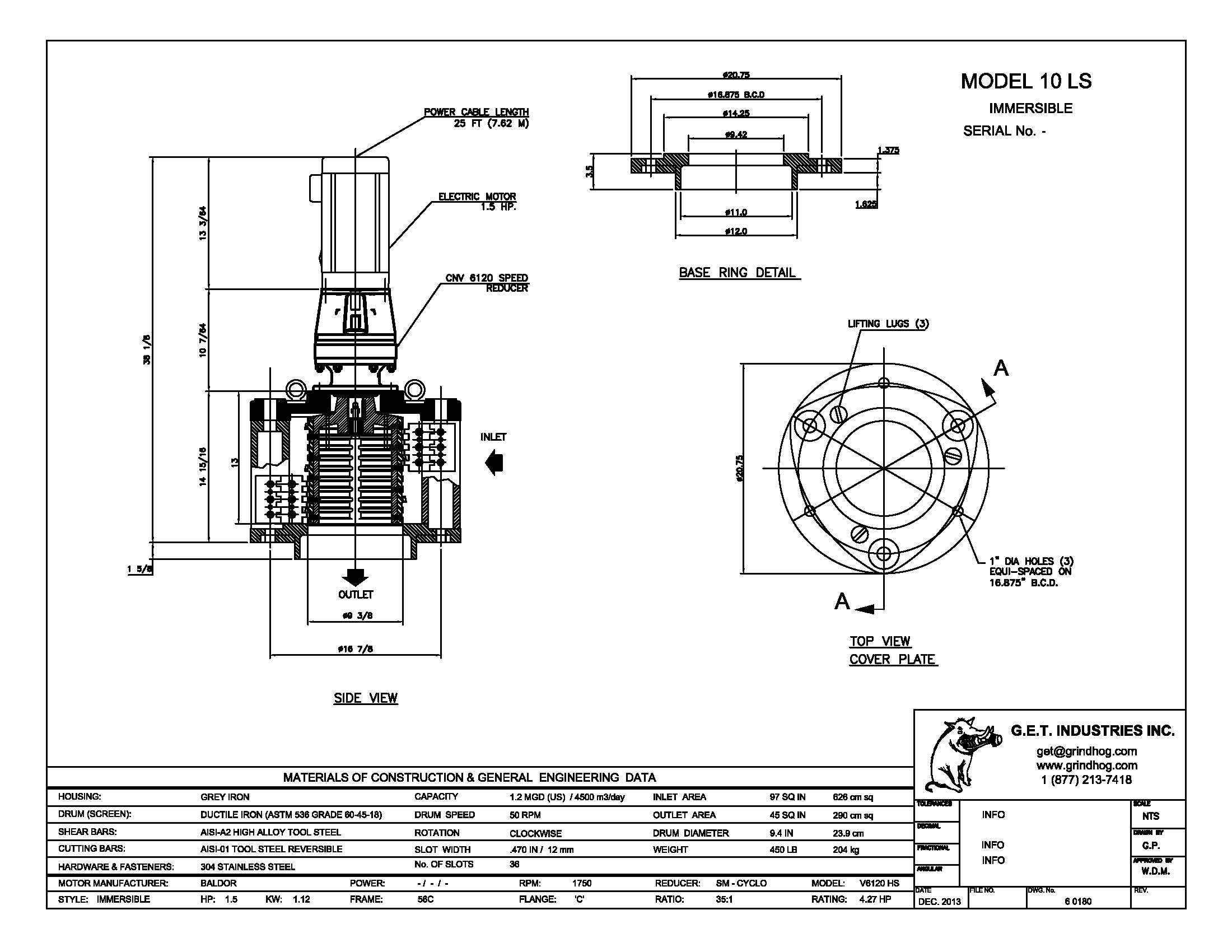 Model 10LS Immersible Mechanical Detail