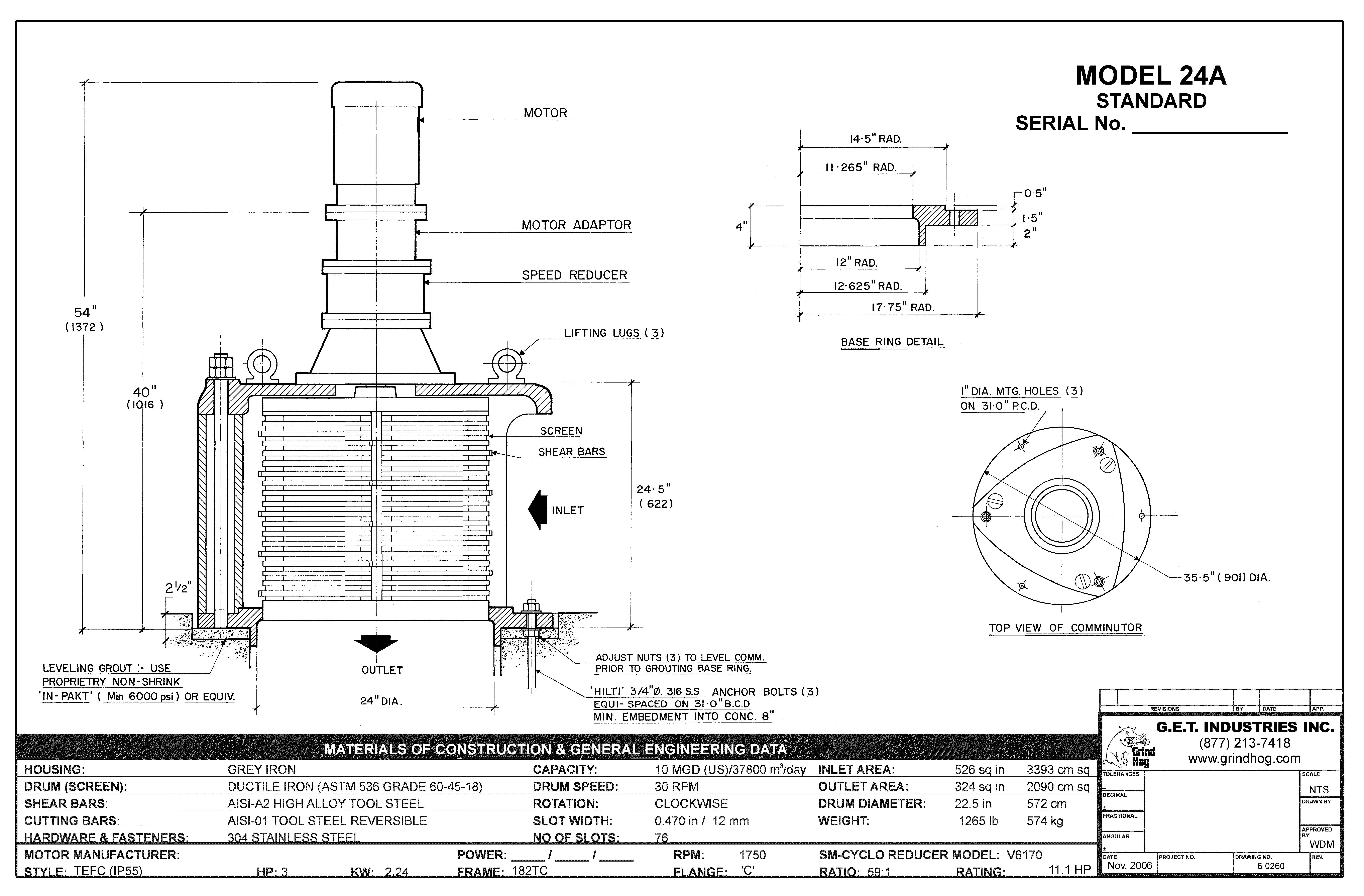 Model 24A Standard Mechanical Detail
