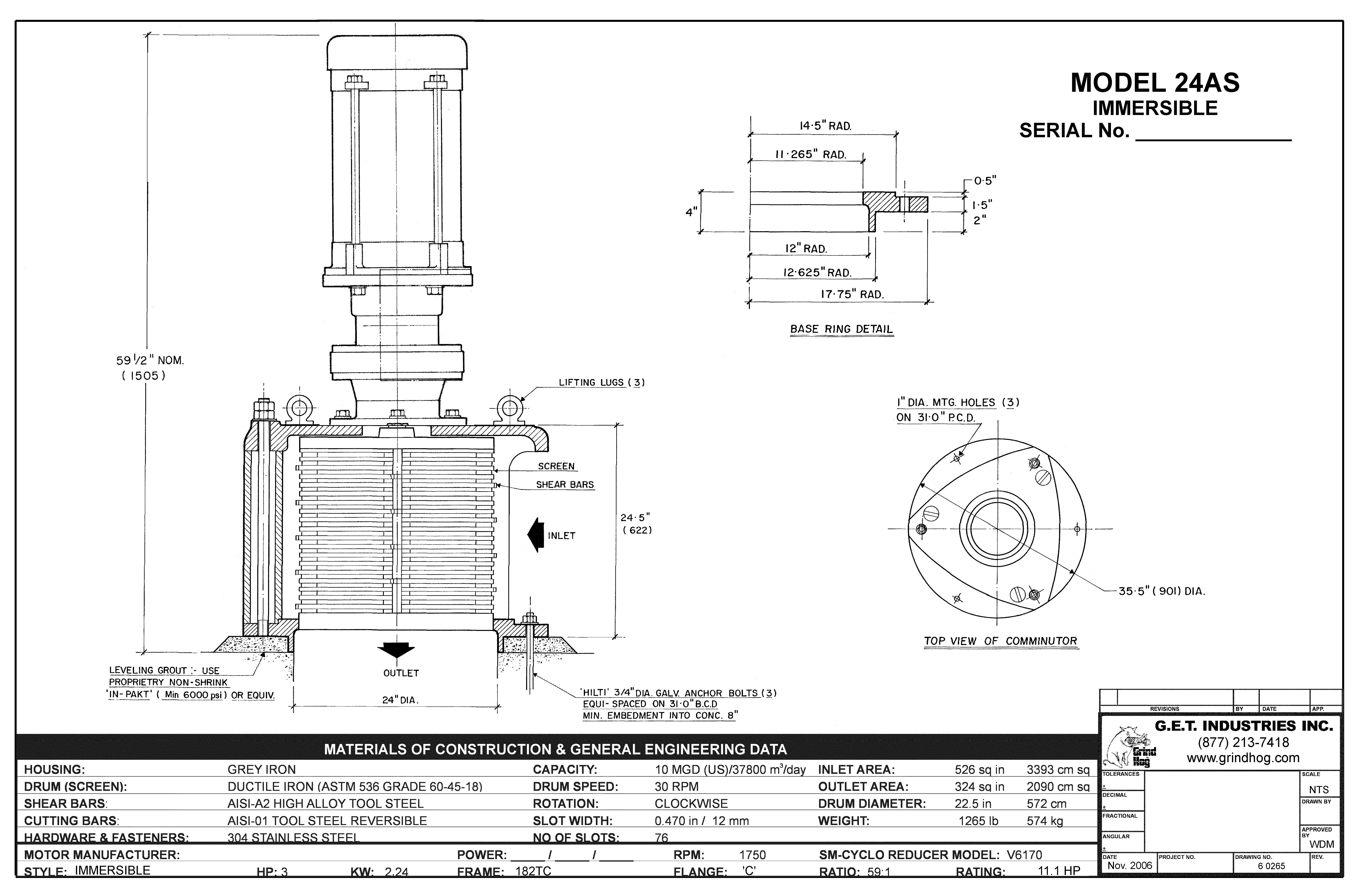 Model 24AS Immersible Mechanical Detail