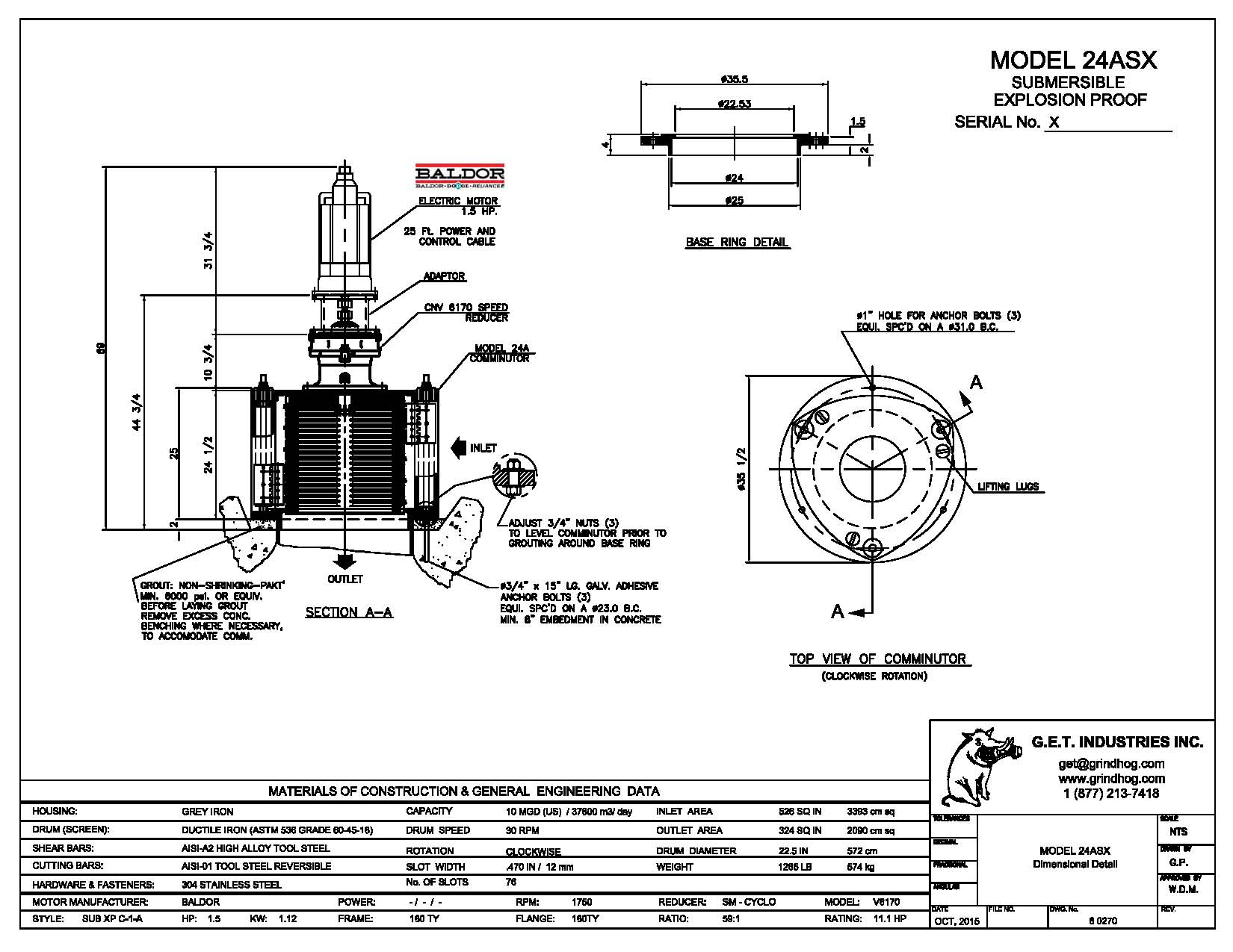 Model 24ASX Submersible SX Mechanical Detail