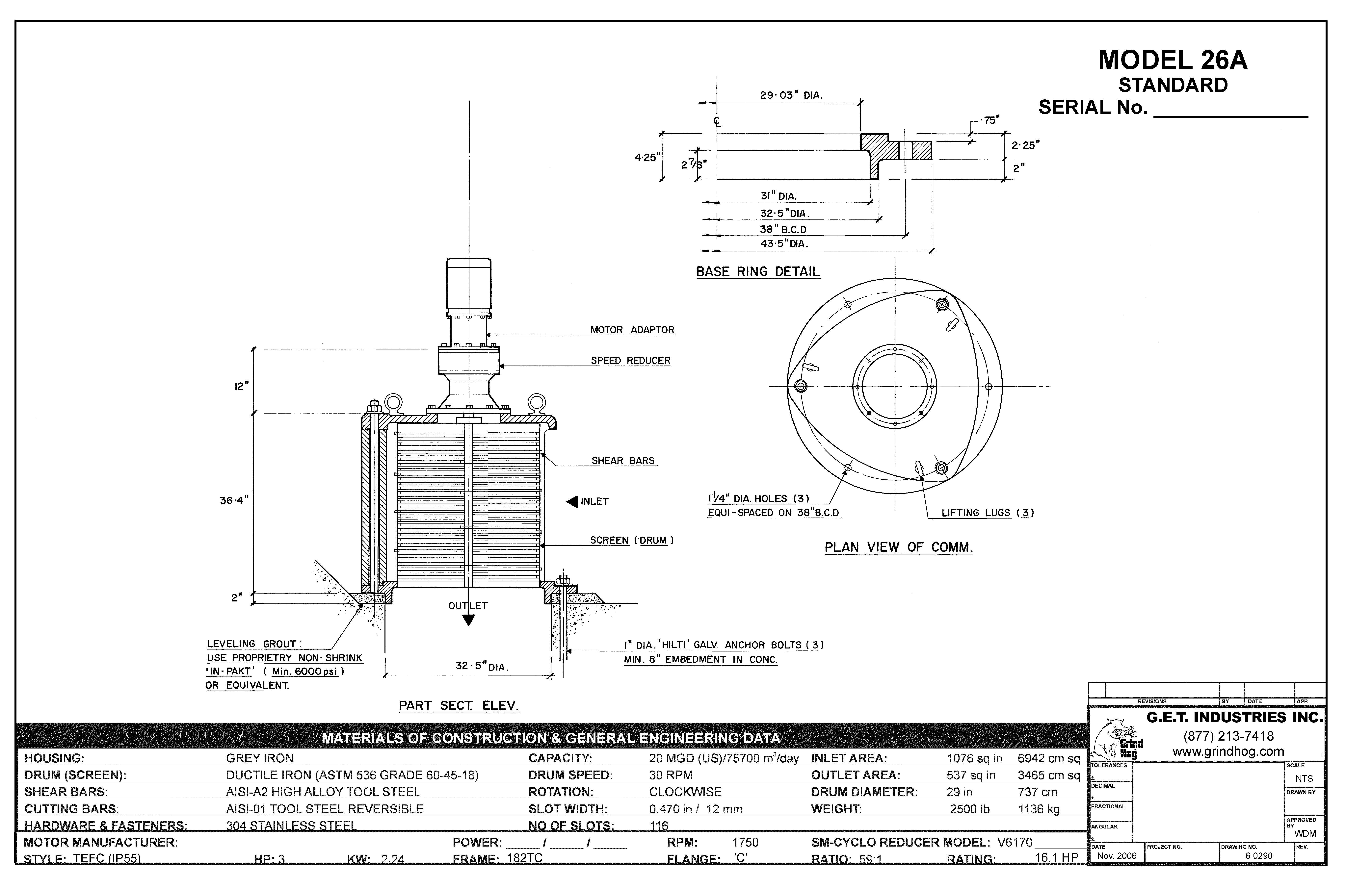 Model 26A Standard Mechanical Detail