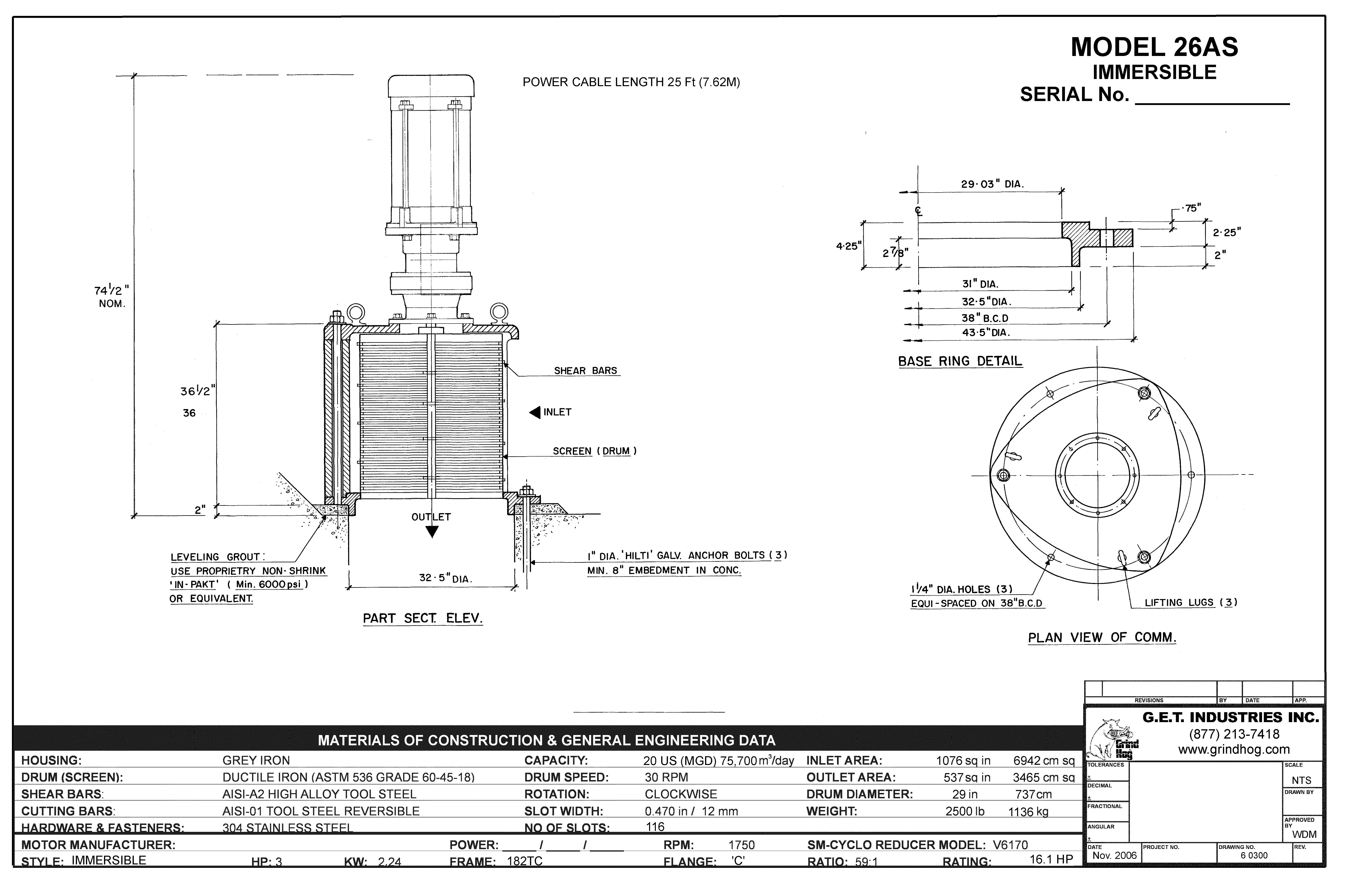 Model 26AS Immersible Mechanical Detail